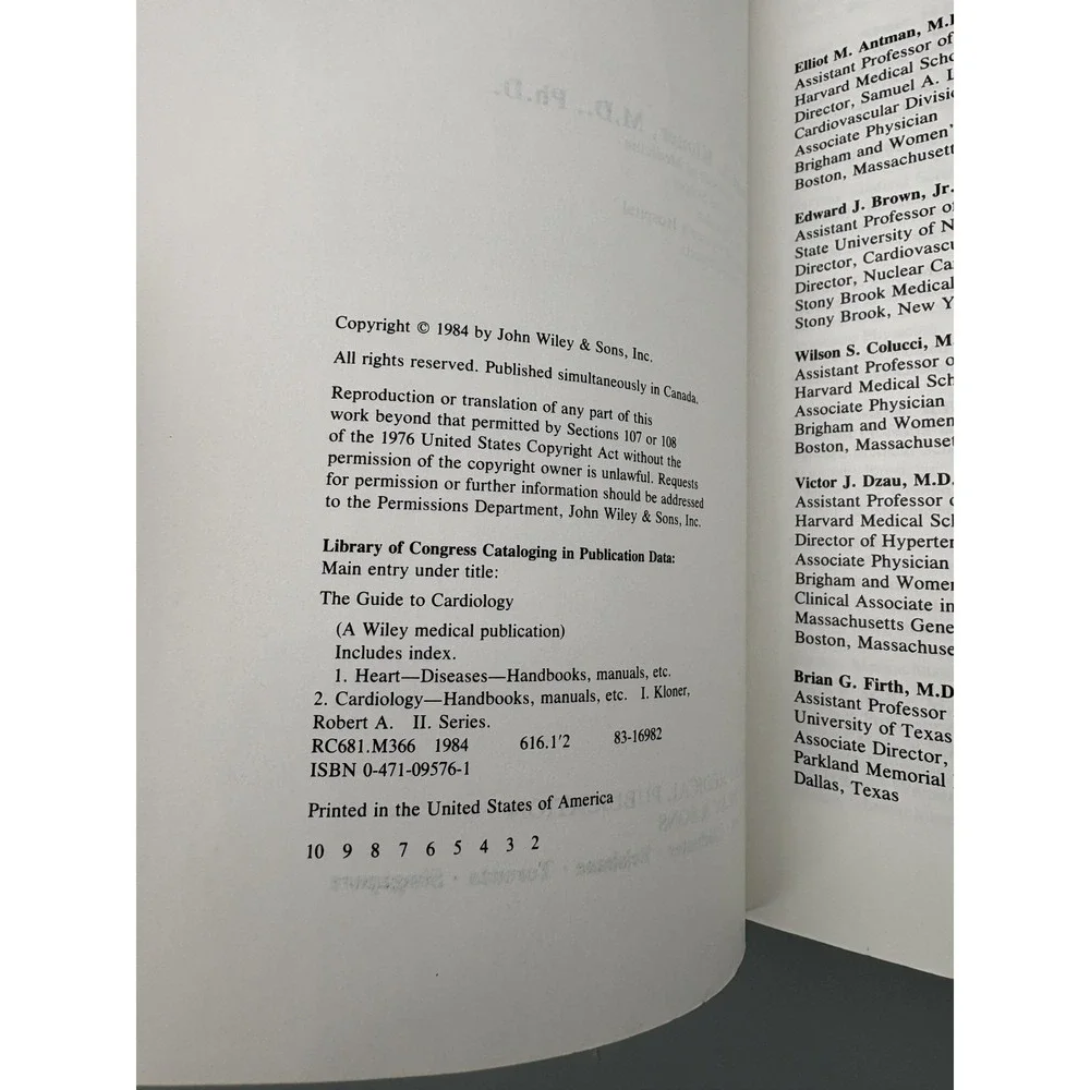 The Guide to Cardiology 1984 Robert‎ A. Kloner John Wiley & Sons Book